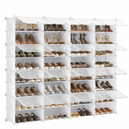 etagere-modulable-pour-chaussures-16-compartiments-capacite-64-paires-blanc-et-transparent-ddgidlc732rj